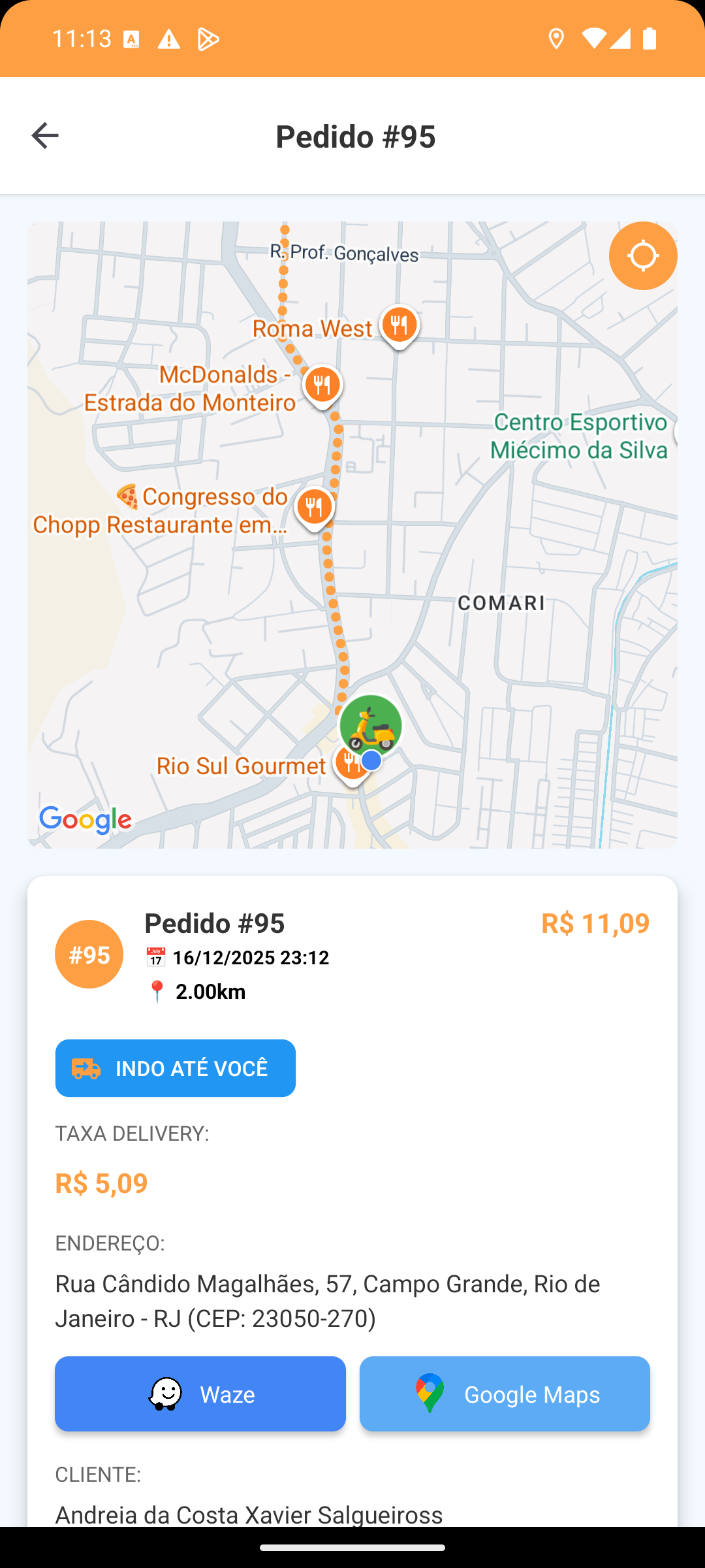 App do Entregador - Tela 4